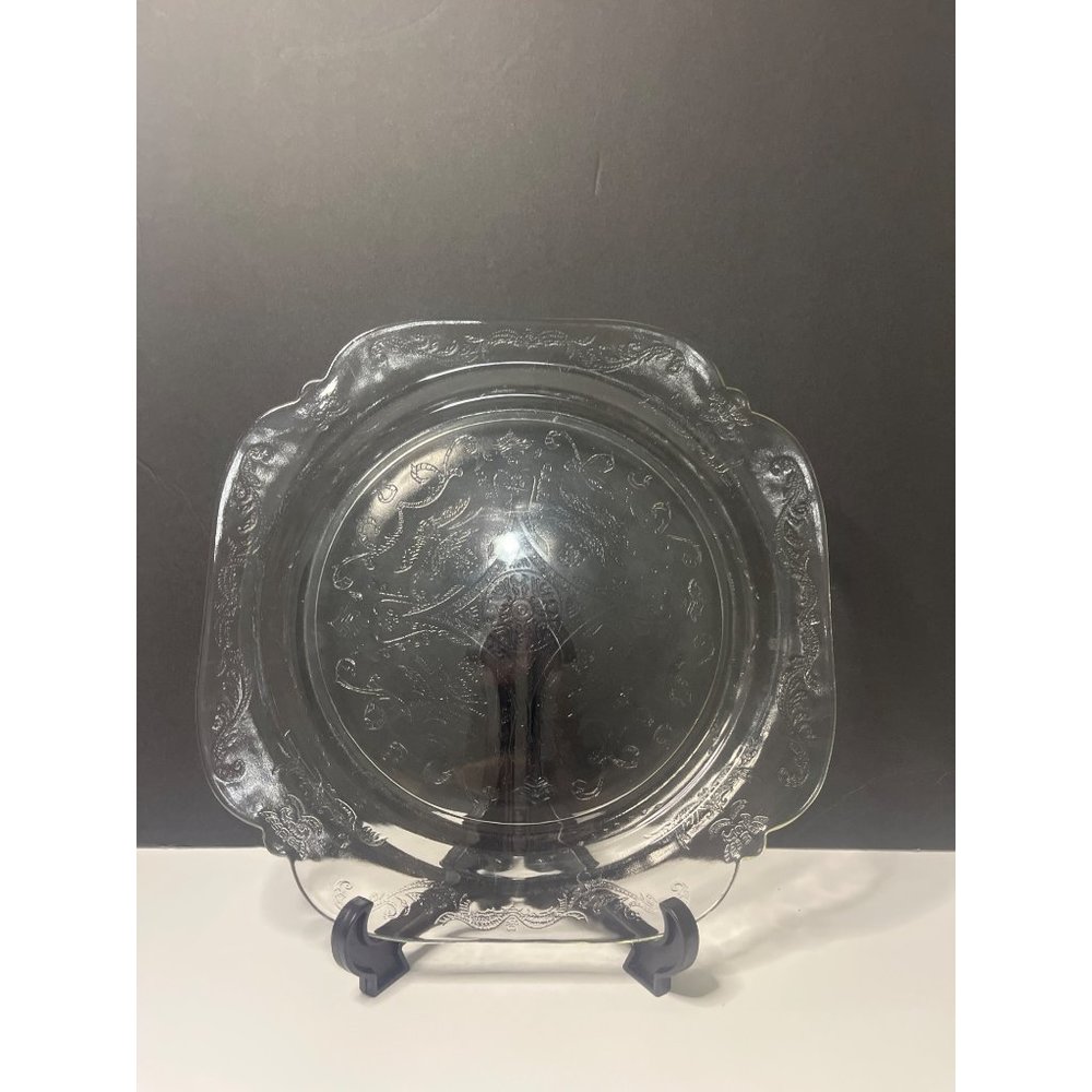Vintage Federal Glass Clear Madrid Pattern Dinner Plate Platter Depression Glass